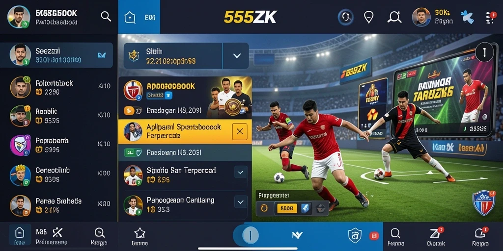 Tampilan menarik dari aplikasi 555ZK saat pengguna memasang taruhan.