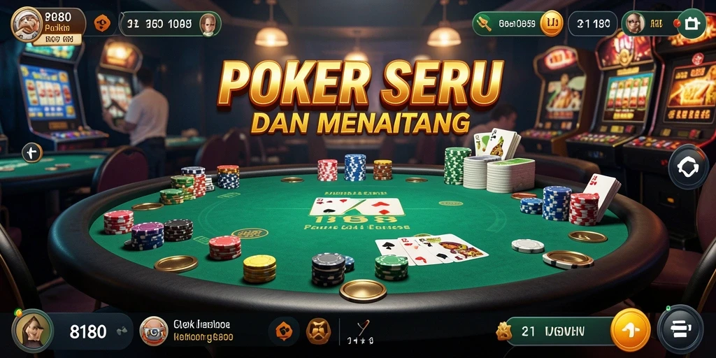 Tampilan dinamis gameplay Poker di 8180 yang seru.