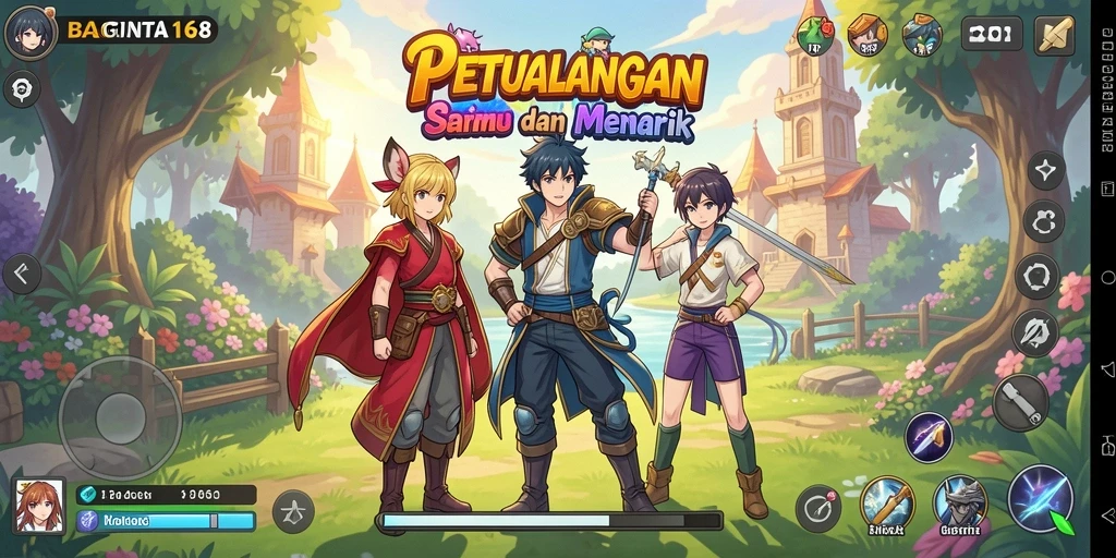 Tampilan seru dari gameplay BAGINTA168 dengan karakter anime.