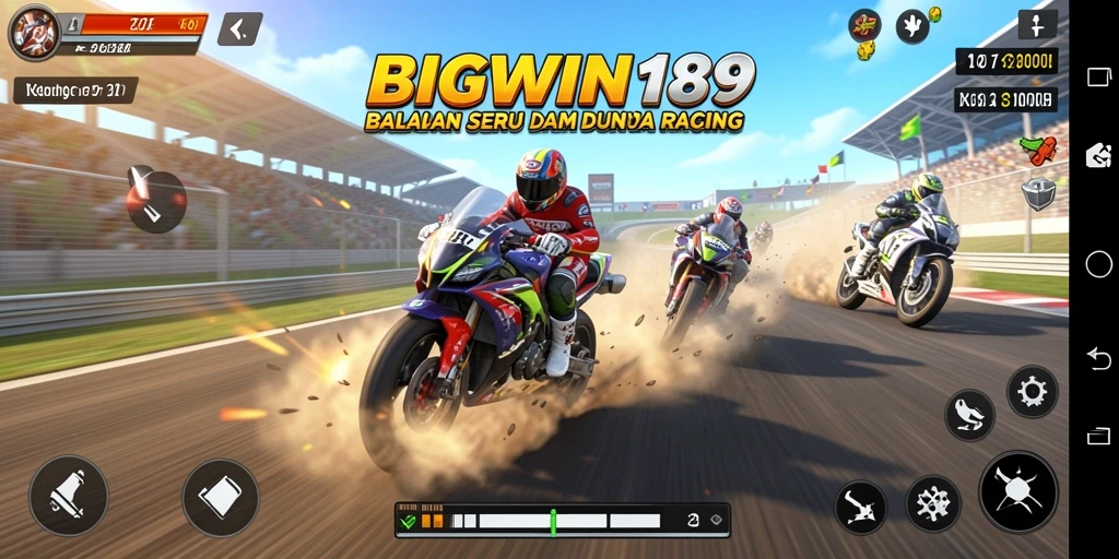 Screenshot utama BIGWIN189 menampilkan aksi balapan yang mendebarkan.