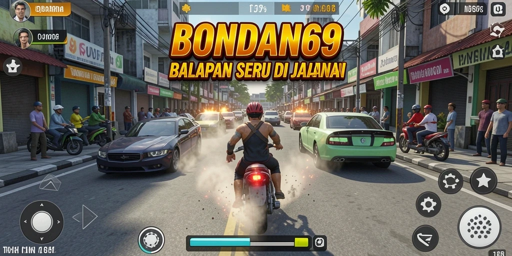 Tangkapan layar dari gameplay BONDAN69 yang menampilkan balapan mendebarkan.