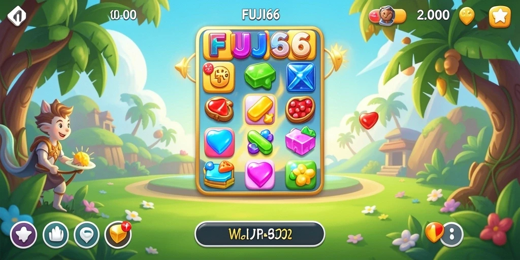 Screenshot gameplay FUJI66 yang menunjukkan tantangan seru Match-3.