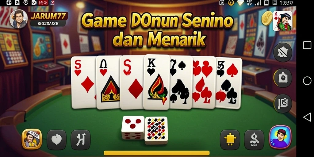 Screenshot gameplay JARUM77 menampilkan aksi seru permainan Domino.