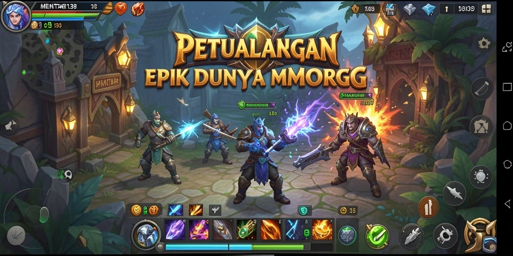 Screenshot menampilkan aksi seru dalam gameplay MMORPG MENTARI138.