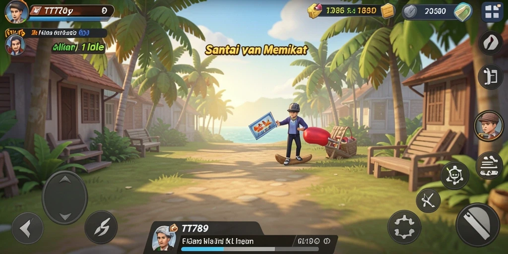 Screenshot utama TT789 menampilkan karakter dalam aksi idle yang menarik.